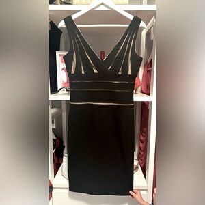 ⭐️5/$25 Cachè Black Dress with Nude Lining - EUC